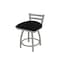 Holland Bar Stool Co 18" Low Back Swivel Vanity Stool, Nickel Finish, Black Vinyl Seat 41118ANBlkVinyl - alternate 1